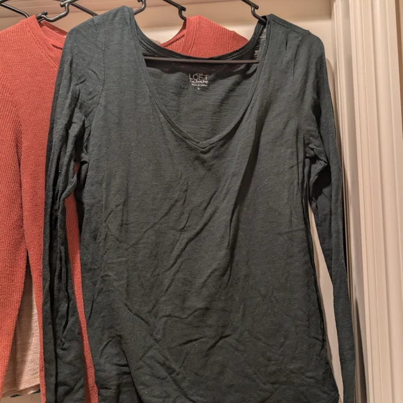 Set of 6 Basic Long Sleeve T-Shirts Size M - Picture 2 of 6